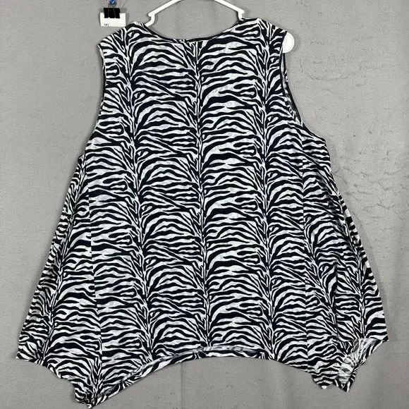 CJ Banks Womens Pullover Tank Zebra Sleeveless Top Plus Size 2X - Picture 2 of 11